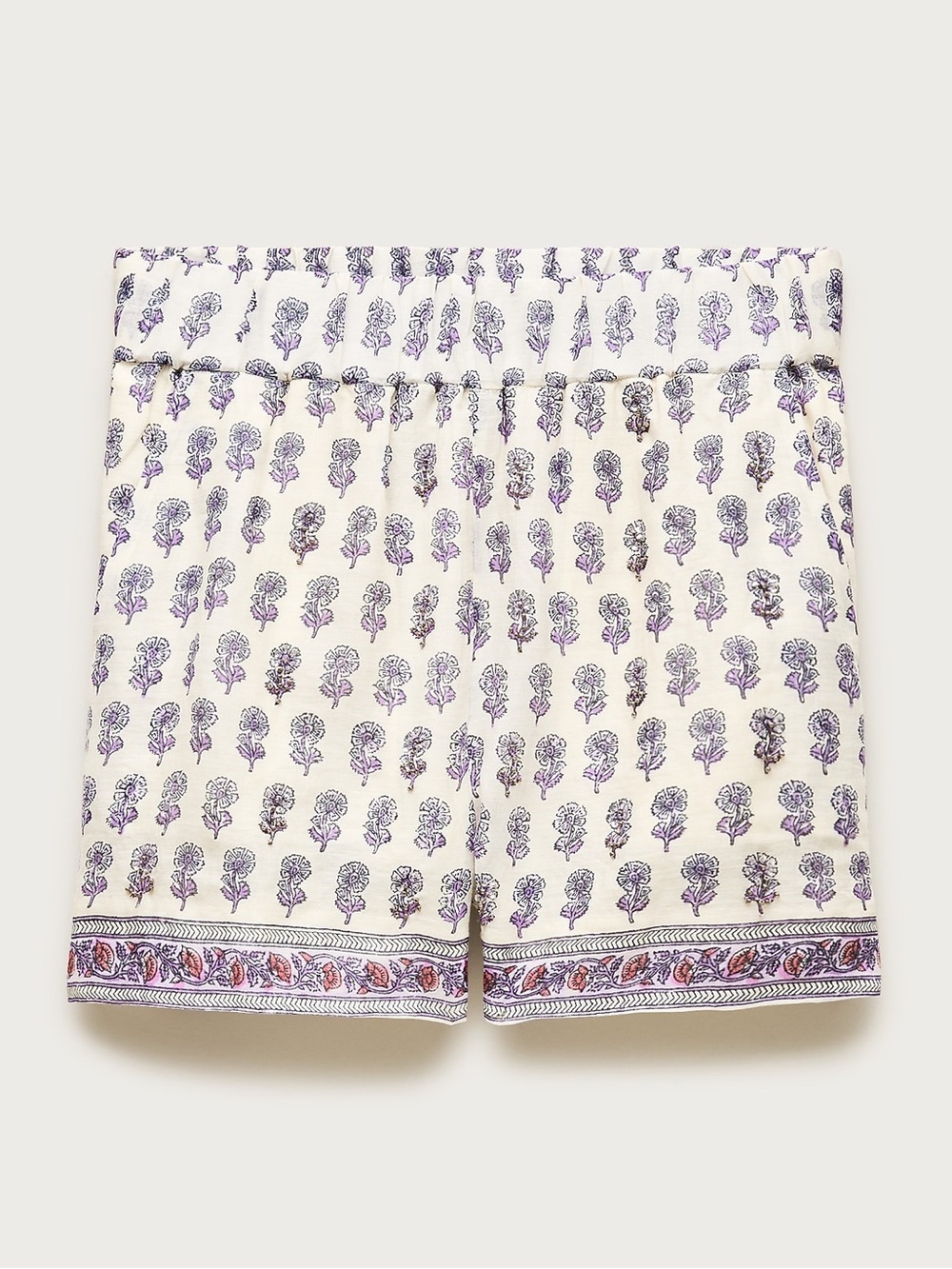 NWT J. Crew Embellished Tropez lilac print pull-on short - size small